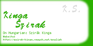 kinga szirak business card